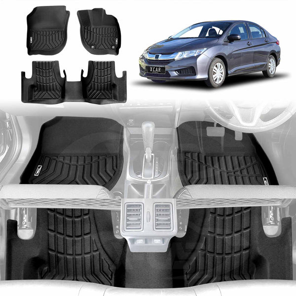 3D Floor Mats for Honda City Auto 2014-2020 All-Weather Car Liners