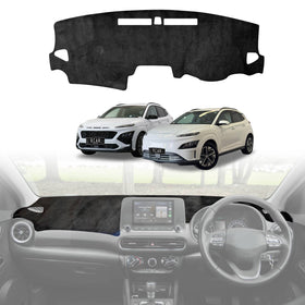 X-CAR Hyundai Kona 2017-2023 dash mat designed for displayed on a Hyundai Kona's dashboard.
