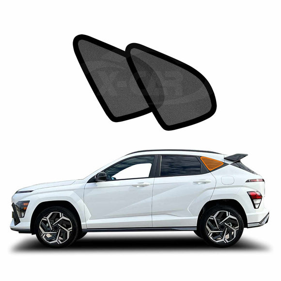 X-CAR Hyundai Kona 2023 onwards window sun shades installed on port window.
