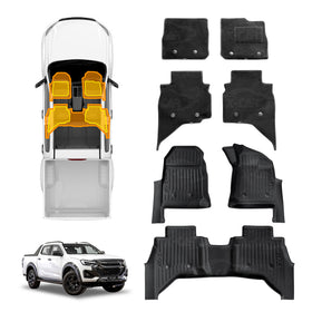 3D Floor Mats for ISUZU D-MAX DMAX Dual Cab 2020-Onwards All-Weather Car Liners