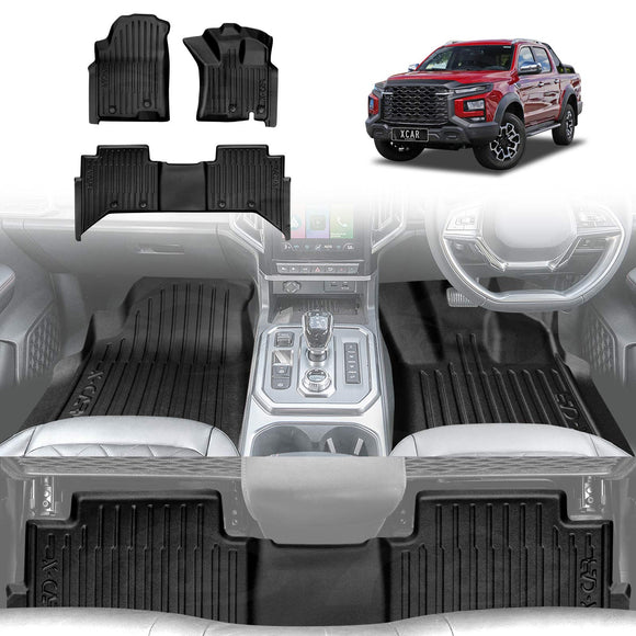 3D Floor Mats for JAC T9 Dual Cab 2024-Onwards All-Weather Car Liners