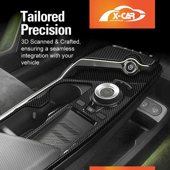 Gear Shift Frame Trim for Kia EV6 2021-Onwards Carbon Fiber Style Center Console Cover Protector Interior Accessories