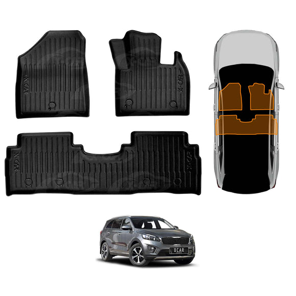 3D Floor Mats for Kia Sorento UM Series 2015-2020 All-Weather Car Liners