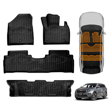 3D Floor Mats for Kia Sorento UM Series 2015-2020 All-Weather Car Liners