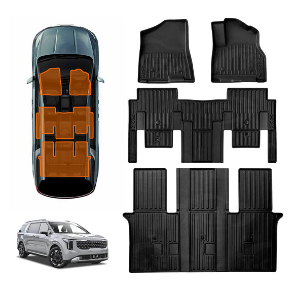 Floor Mats for Kia Carnival KA4 Series 2020-Onwards Heavy Duty All Weather Car Mats