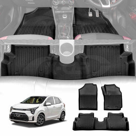 3D Floor Mats for Kia Picanto 2016-Onwards All-Weather Liners