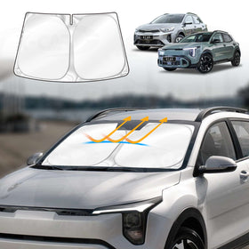 WindScreen Sun Shade for Kia Stonic 2020-Onwards Blocks UV Rays Foldable Custom Wind Screen Sun Visor Protector