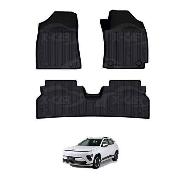 3D Floor Mats for Hyundai Kona 2023-Onwards All-Weather Car Liners