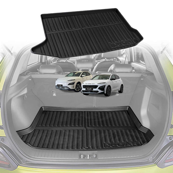 Boot Liner/ Back Seat Protector for Hyundai Kona 2017-2023 Trunk Cargo Mat Luggage Tray