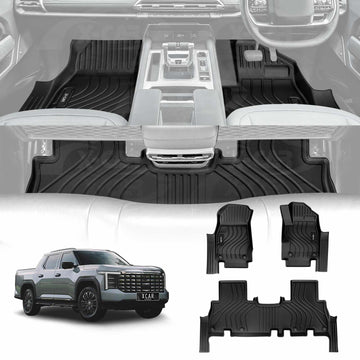 3D Floor Mats for LDV Terron 9 Dual Cab 2025-Onwards All Weather Car Liners