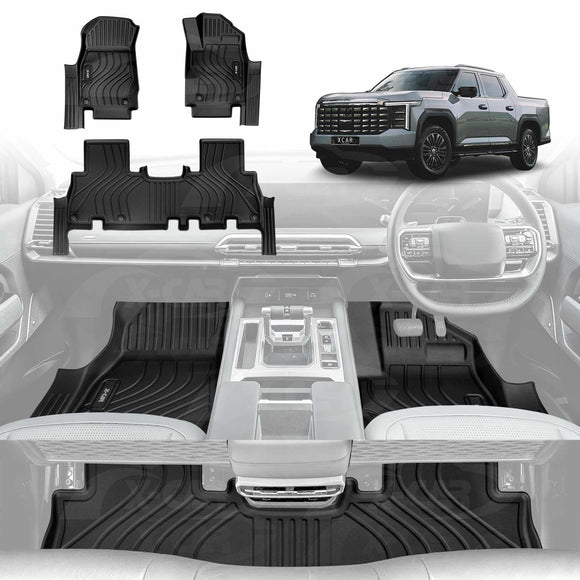 3D Floor Mats for LDV Terron 9 Dual Cab 2025-Onwards All Weather Car Liners