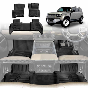 Land Rover Defender 110 all weather floor mats set 3pcs X-CAR TPE car foot mats for 2020+ Defender interior