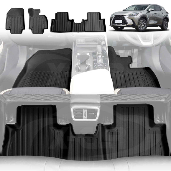 3D Floor Mats for Lexus NX Series NX250 NX350 NX350h NX450h 2022-Onwards All-Weather Car Liners