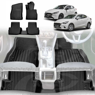 3D Floor Mats for Mazda 2 Hatch & Sedan 2014-Onwards DJ/DL Series All-Weather Car Liners