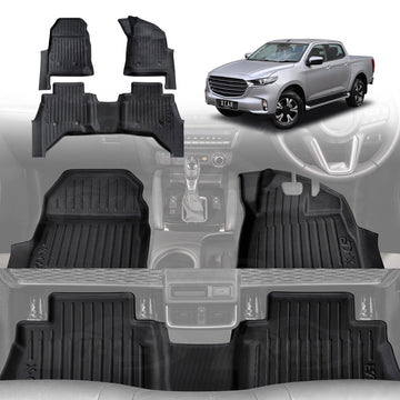 3D Car Mats for Mazda BT-50 BT50 Dual Cab 2020-Onwards TF Series All-Weather Floor Liners