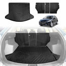 Black rubber cargo liner and rear seat back cover mats with X-CAR logo for Mazda CX-5, shown both standalone on a white background and installed in the vehicle’s trunk interior.