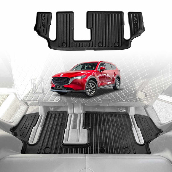 3D Floor Mats for Mazda CX-8 CX8 2018-2024 All-Weather Car Liners