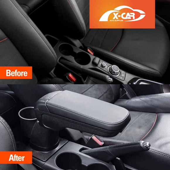 Central Armrest Storage Box with Cup Holder for Mazda CX-3 CX3 2015-Onwards Arm Rest Interior Accessories