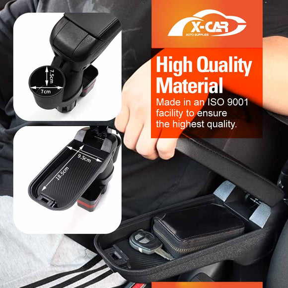 Central Armrest Storage Box with Cup Holder for Mazda CX-3 CX3 2015-Onwards Arm Rest Interior Accessories