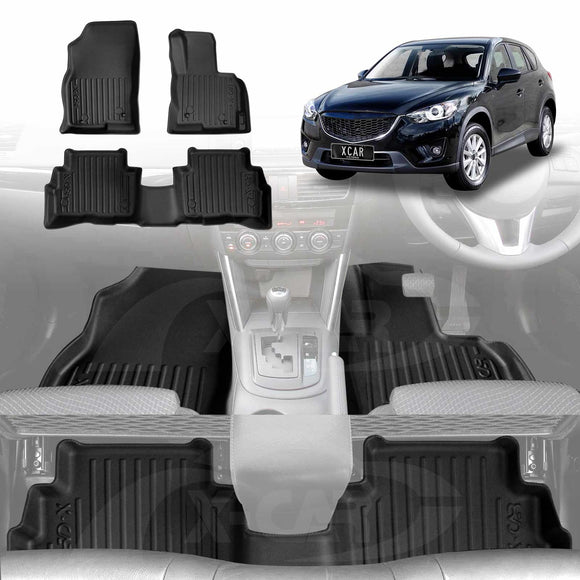 X-CAR custom fit floor mats for Mazda CX-5  all weather heavy duty black interior foot cover set front and rear pieces