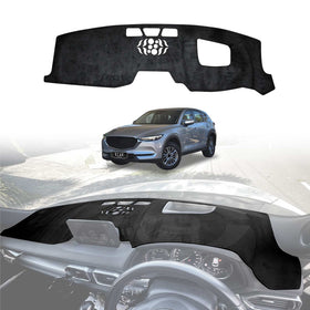 A black dash mat designed for a Mazda CX-5 CX5 2017-2022 model years is displayed, along with an image of the vehicle it fits.