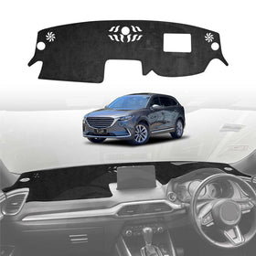 Car dashboard cover with a Mazda cx9 in the background
