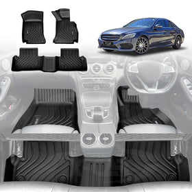 3D Floor Mats for Mercedes-Benz C-Class Sedan 2014-2022 All-Weather Car Liners