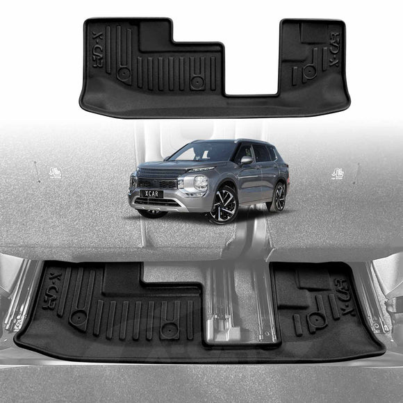 3D Floor Mats for Mitsubishi Outlander ZM Series PHEV 7-Seater 2021-Onwards All-Weather Car Liners