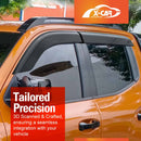 X-CAR weathershields designed for designed for Mitsubishi Triton MV Double Cab, installed on a Triton MV.