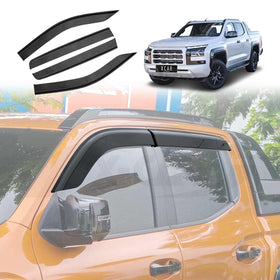 X-CAR weathershields designed for designed for Mitsubishi Triton MV Double Cab, installed on a Triton MV.