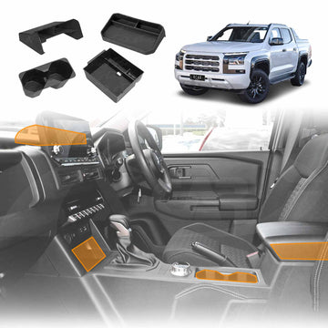 Centre Console Organiser Set for Mitsubishi Triton MV Double Cab 2024-Onwards Armrest Tray Storage Box Cup Holder Car Interior Accessories