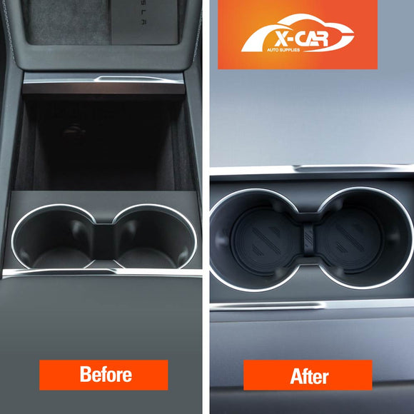 Soft Silicone Organizer Pad Set for Tesla Model 3 Highland 2023-Onwards Center Console Armrest Storage Cup Holder Coaster