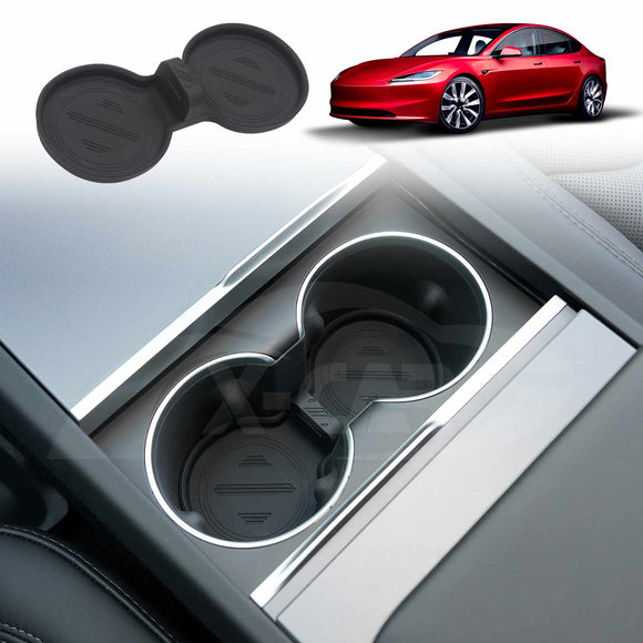 Soft Silicone Organizer Pad Set for Tesla Model 3 Highland 2023-Onwards Center Console Armrest Storage Cup Holder Coaster