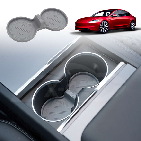 Soft Silicone Organizer Pad Set for Tesla Model 3 Highland 2023-Onwards Center Console Armrest Storage Cup Holder Coaster
