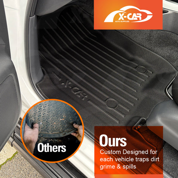 3D Floor Mats for Nissan Navara NP300 D23 Dual Cab 2015-2025 All-Weather Car Liners