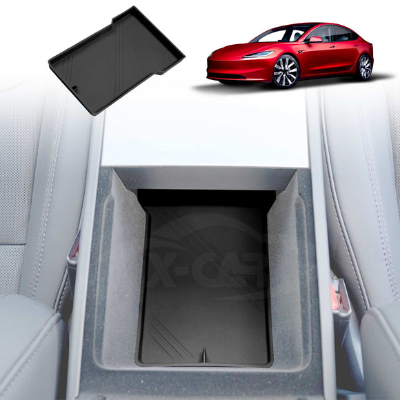 Soft Silicone Organizer Pad Set for Tesla Model 3 Highland 2023-Onwards Center Console Armrest Storage Cup Holder Coaster