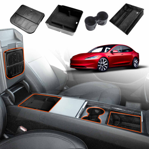 Centre Console Organizer Tray for Tesla Model 3 Highland 2023-2024 Armrest Storage Box Cup Holder