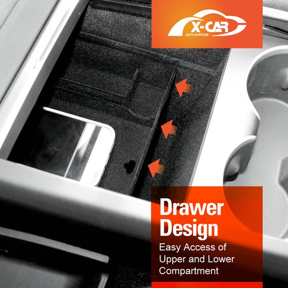 Centre Console Organizer Tray for Tesla Model 3 Highland 2023-Onwards Armrest Storage Box Cup Holder