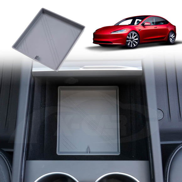 Soft Silicone Organizer Pad Set for Tesla Model 3 Highland 2023-Onwards Center Console Armrest Storage Cup Holder Coaster