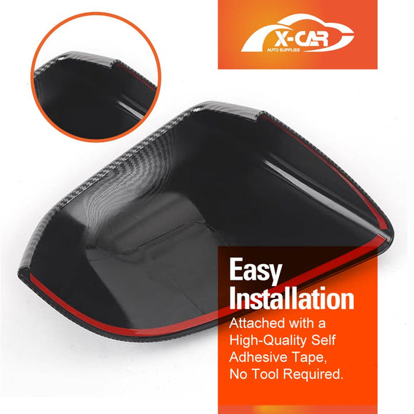 Rear View Mirror Trim Cover for Tesla Model Y L 6-Seat 2026-Onwards Exterior Accessories Side Mirror Cap Carbon Fiber Style