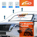 X-CAR Windshield Sun Shade for Nissan Patrol 2012-2024 Y62 Series installed on the windscreen of a Nissan Patrol.