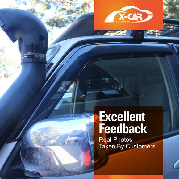 X-CAR weather shields for Nissan Patrol GU Y61 installed on the vehicle windows. 
