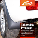 X-CAR mud flaps for Nissan Patrol Y62 Series, installed on the vehicle bottom next to eh wheels.