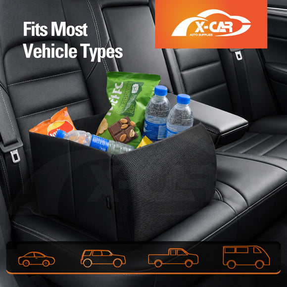 2-in-1 Car Seat Organizer & Cushion for Universal Vehicle 38LStorage Insulated Travel Bag Interior Accessories
