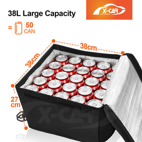 2-in-1 Car Seat Organiser & Cushion for Universal Vehicle Storage Insulated Travel Bag Interior Accessories - 0
