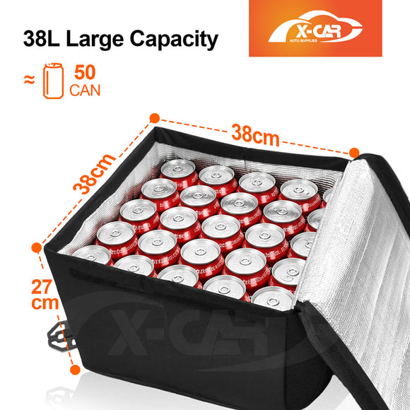 2-in-1 Car Seat Organizer & Cushion for Universal Vehicle 38LStorage Insulated Travel Bag Interior Accessories