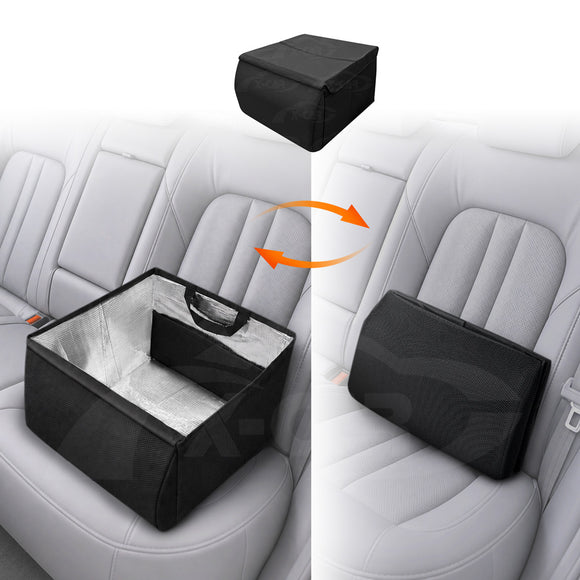 2-in-1 Car Seat Organizer & Cushion for Universal Vehicle 38LStorage Insulated Travel Bag Interior Accessories