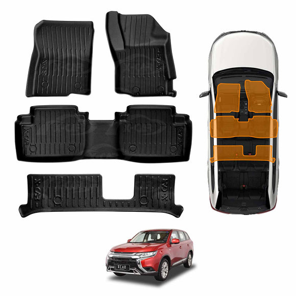 3D Floor Mats for Mitsubishi Outlander 2012-2021 All-Weather Car Liners