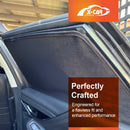 X-CAR custom window sun shades designed for Subaru Outback installed on the rear window of an Outback.