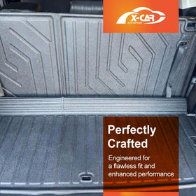 X-CAR boot liner and back seat protector for Toyota Kluger 2021 onwards installed in the cargo area.